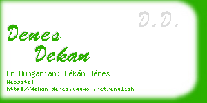 denes dekan business card